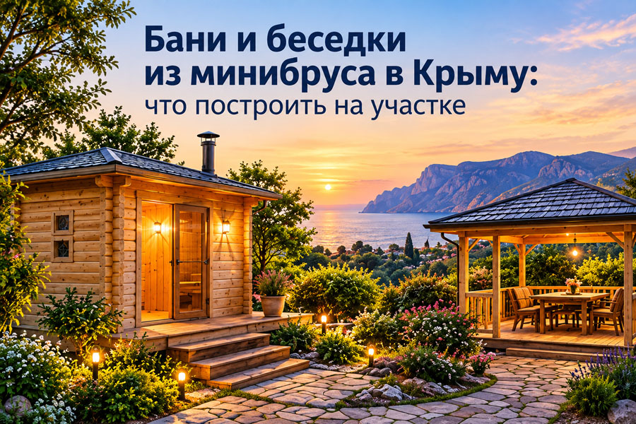 Бани и беседки из минибруса в Крыму: что построить на участке